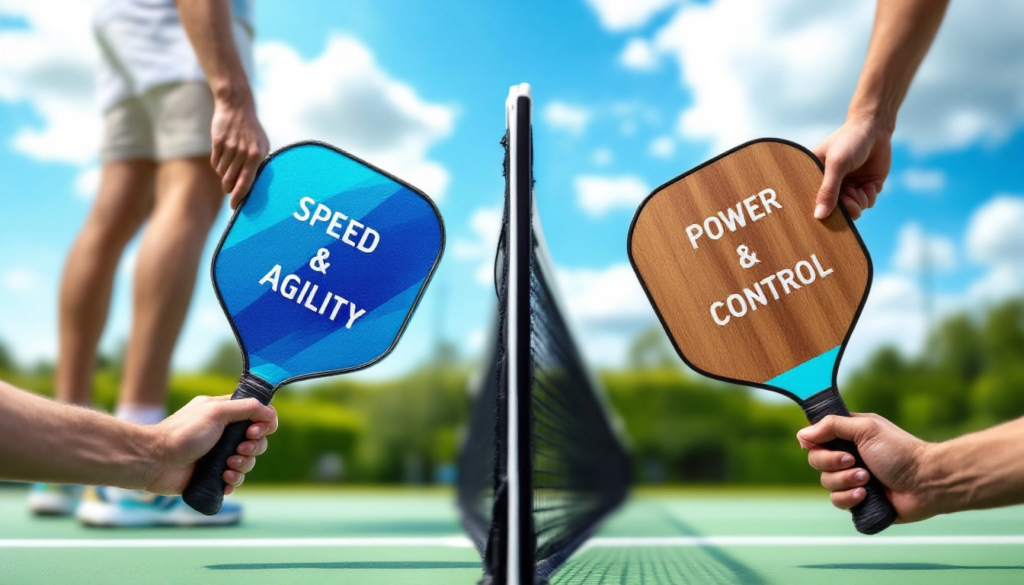 Lightweight pickleball paddle advantages, heavy paddle benefits, comparing paddle weights, paddle weight for control vs. power, choosing paddle weight
